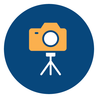 camera on stand icon
