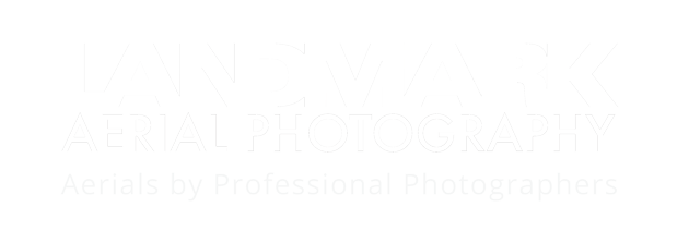 LandMark photography logo with tagline white